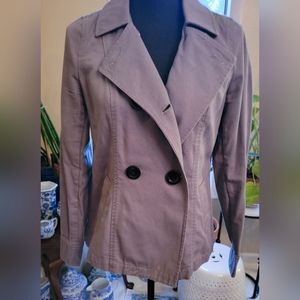 Old Navy Grey Cotton Canvas Pea Coat